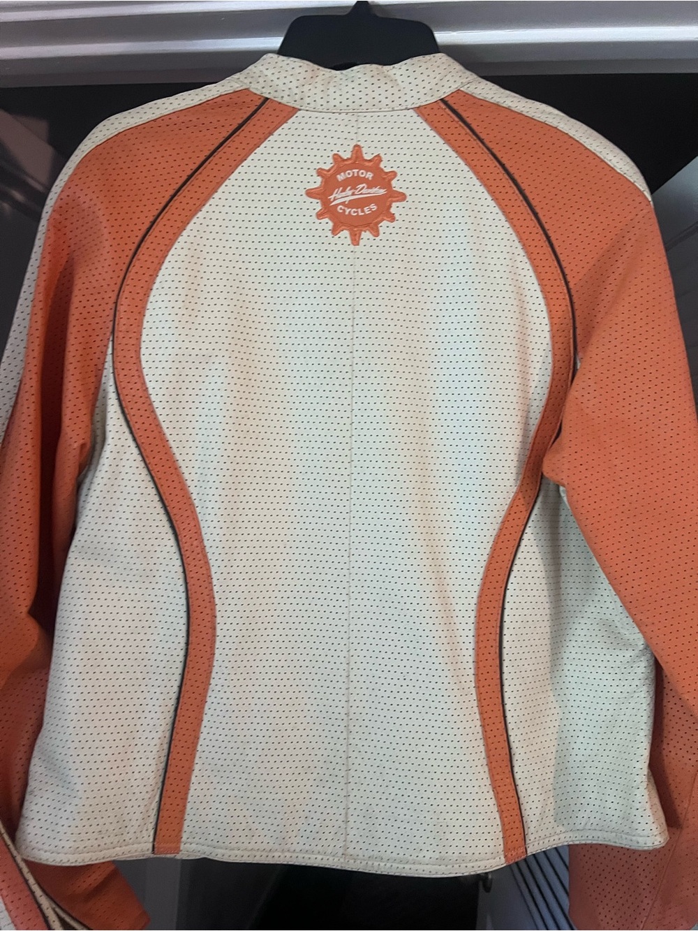 Harley-Davidson Peach and White Zip-Front Mesh Motorcycle Jacket - Picture 2 of 8
